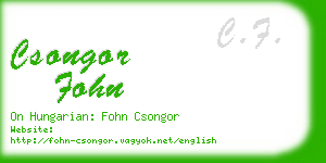 csongor fohn business card